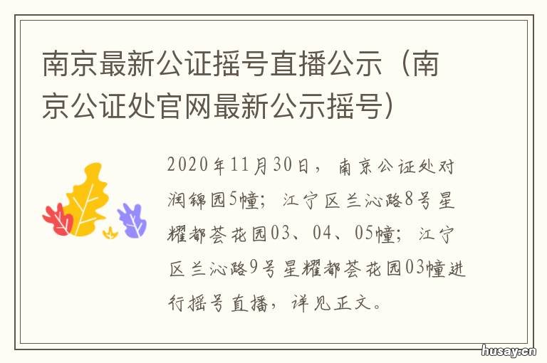 南京最新公证摇号直播公示 东方公证处摇号公证直播