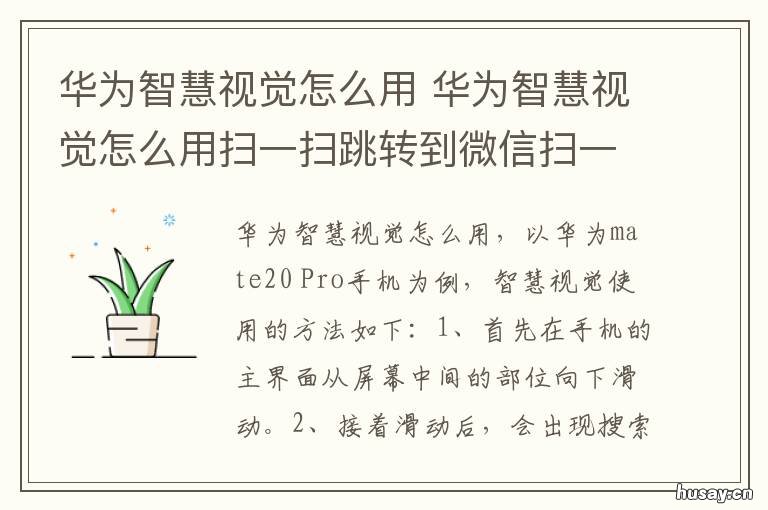 华为智慧视觉怎么用 华为智慧视觉怎么用扫一扫