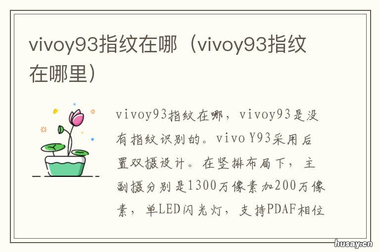 vivoy93指纹在哪 vivoy91指纹在哪
