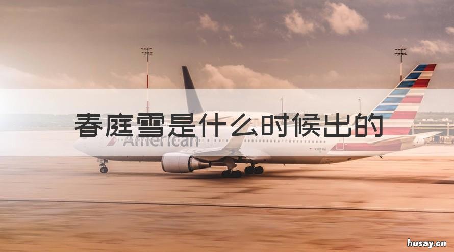 春庭雪是什么时候出的 春庭雪发布时间