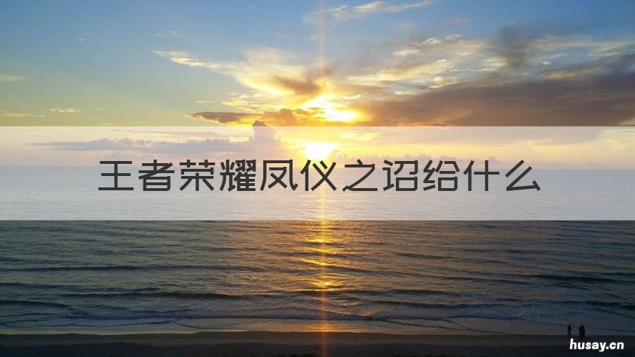 王者荣耀凤仪之诏给什么 王者荣耀凤仪之诏给什么英雄