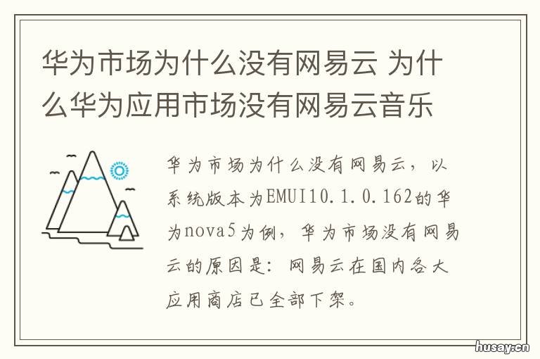 华为市场为什么没有网易云 网易云为什么没网络
