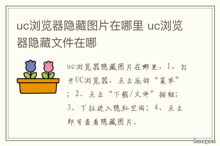 uc浏览器隐藏图片在哪里 怎么打开uc浏览器中隐藏相册图片