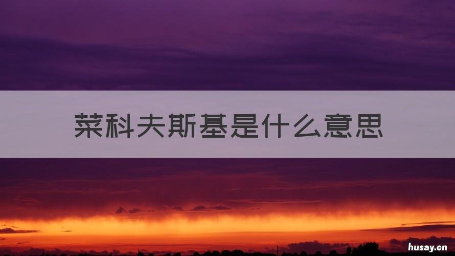 菜科夫斯基是什么意思 柴可夫斯基啥意思