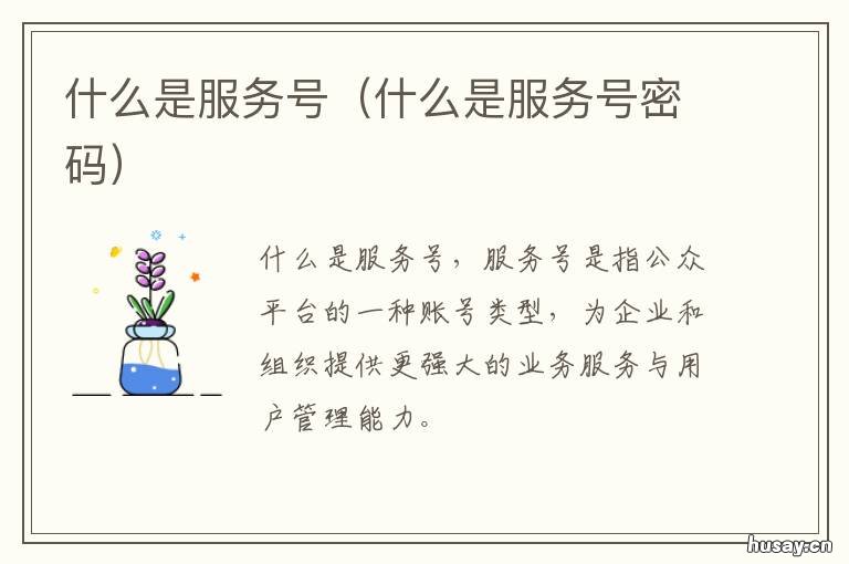 什么是服务号 什么是服务号,服务号主要面向哪些群体使用?