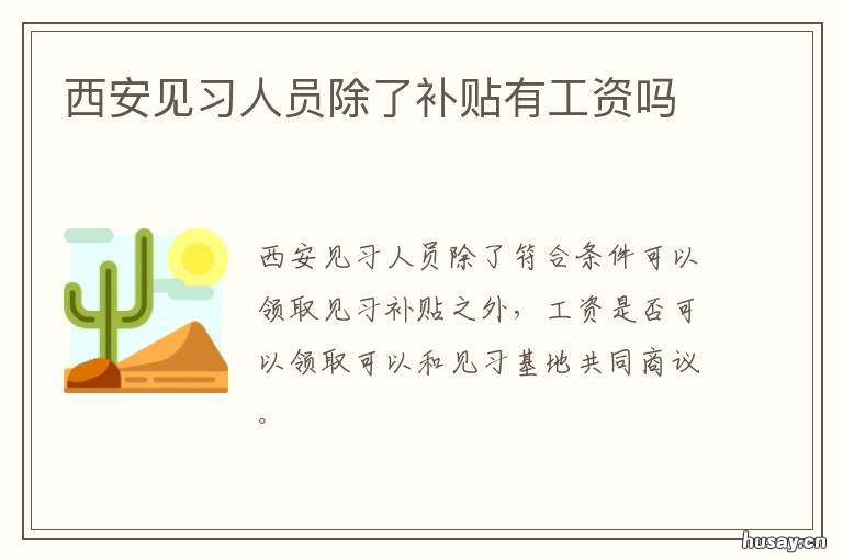 西安见习人员除了补贴有工资吗