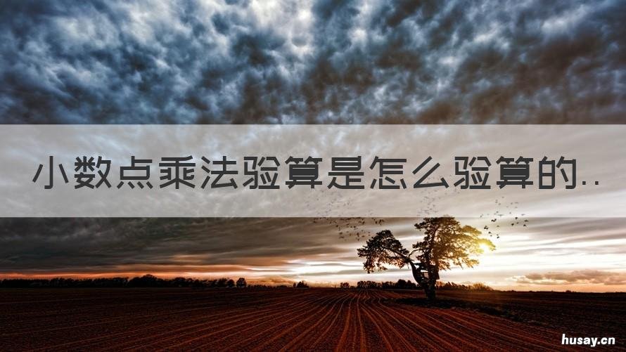 小数点乘法验算是怎么验算的 小数点乘法验算是怎么验算的?
