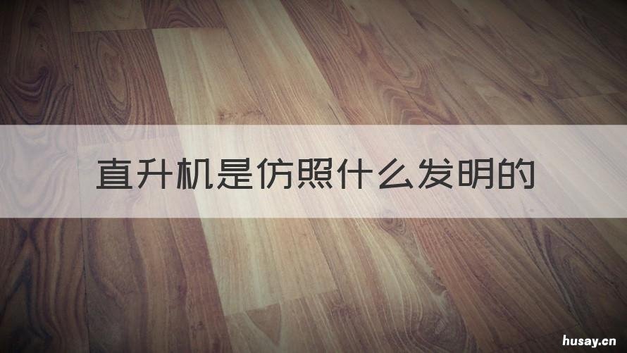 直升机是仿照什么发明的 人民模仿什么发明了直升机