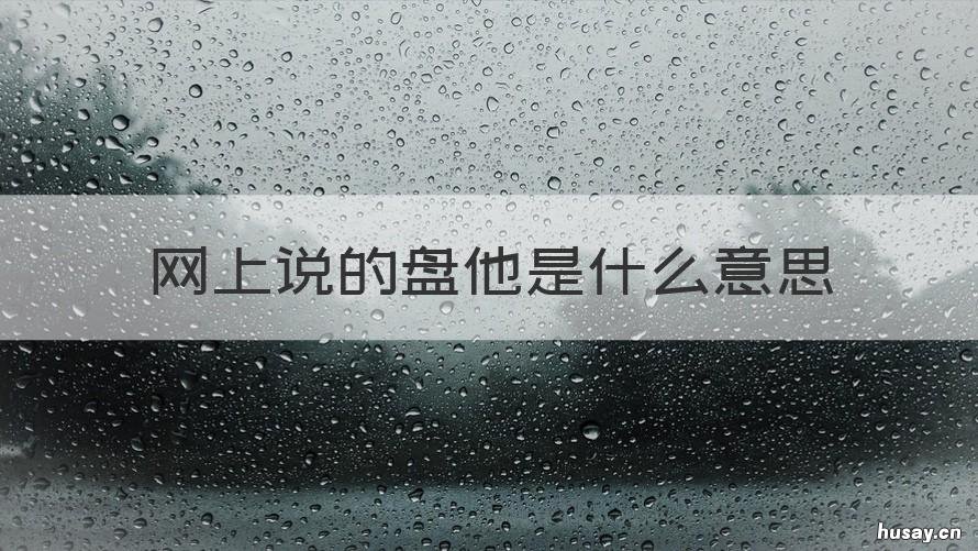 网上说的盘他是什么意思 给我盘他什么意思是什么意思