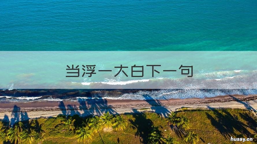 当浮一大白下一句 可浮一大白下一句