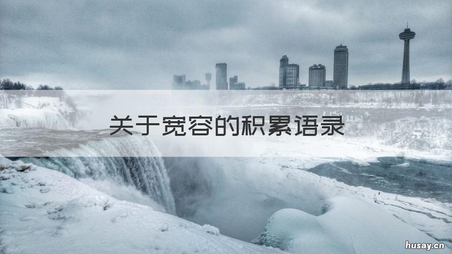 关于宽容的积累语录 宽容的总结语