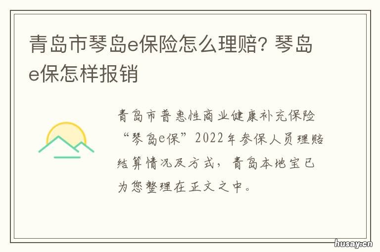 青岛市琴岛e保险怎么理赔? 青岛琴岛e保险都保什么