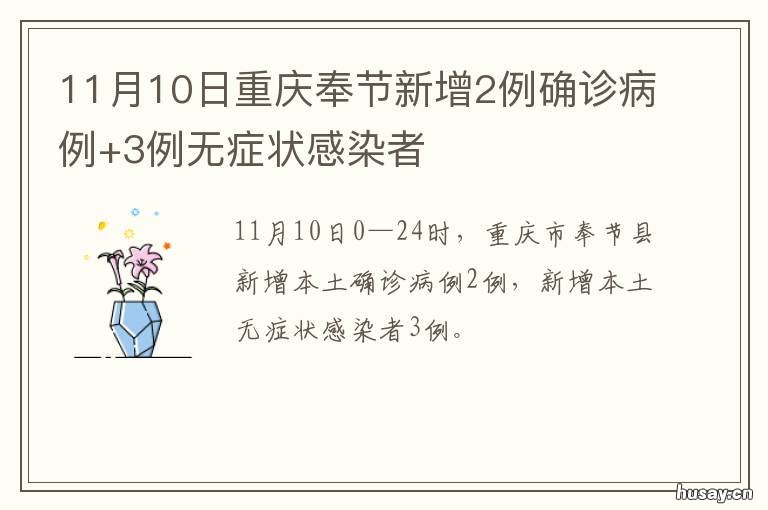 11月10日重庆奉节新增2例确诊病例+3例无症状感染者 奉节二桥新动态