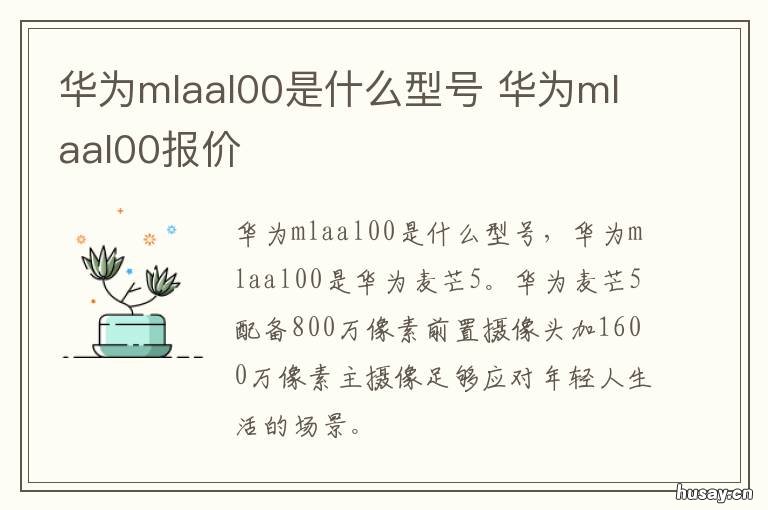 华为mlaal00是什么型号 华为mla一al00是什么型号