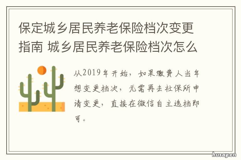 保定城乡居民养老保险档次变更指南 保定城乡居民养老保险档次变动
