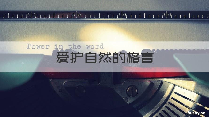 爱护自然的格言 爱护自然的格言警句