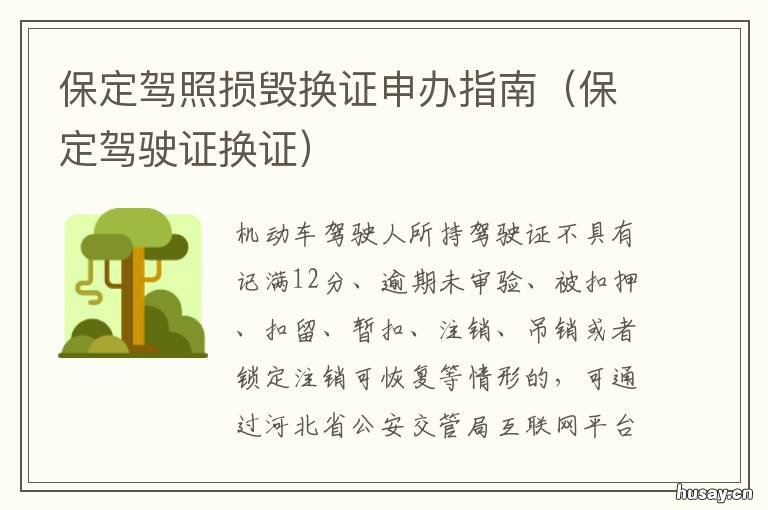 保定驾照损毁换证申办指南 保定驾照损毁换证申办指南最新