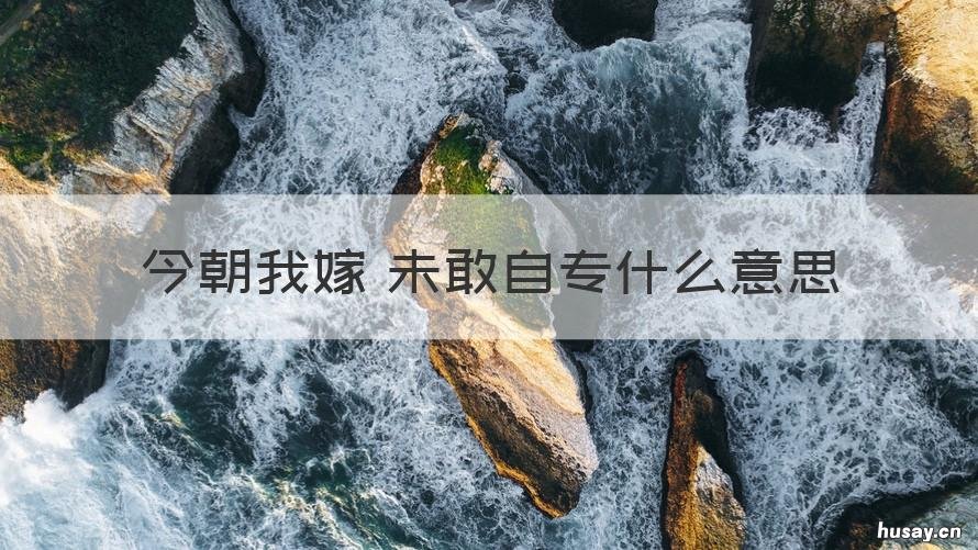 今朝我嫁 未敢自专什么意思 今朝我嫁未敢自专出自哪里