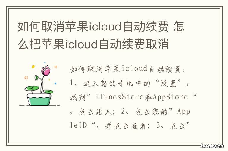 如何取消苹果icloud自动续费 取消苹果icloud自动续费会怎样