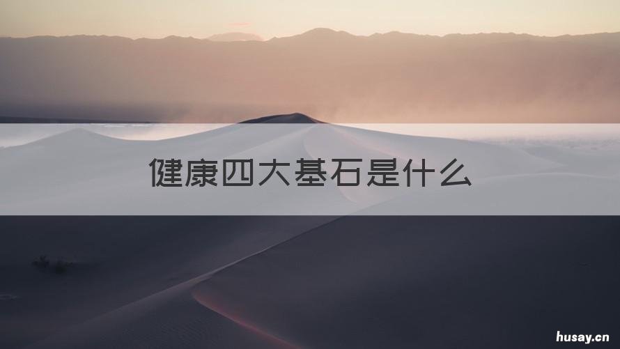 健康四大基石是什么 健康四大基石是什么时候提出的