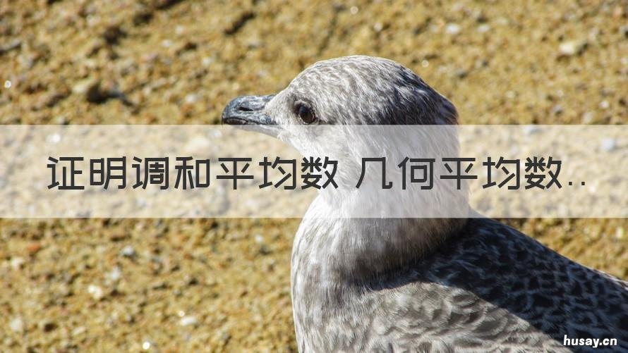 证明调和平均数≤几何平均数