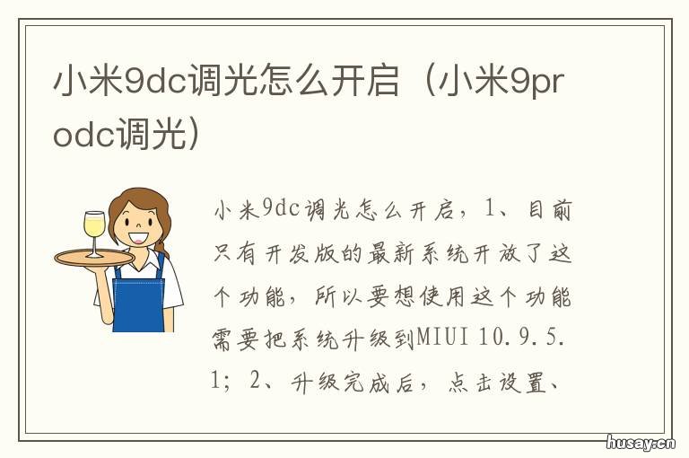 小米9dc调光怎么开启 小米9sedc调光