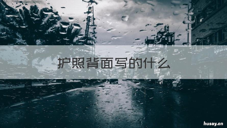 护照背面写的什么 护照背后写的什么