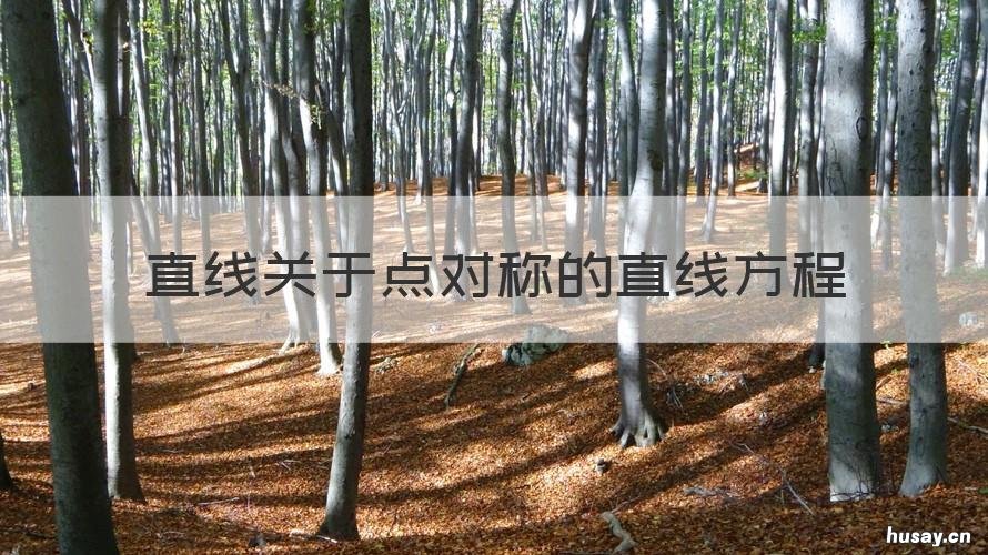 直线关于点对称的直线方程 直线关于点对称的直线方程是平行吗