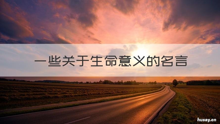 一些关于生命意义的名言 一些关于生命意义的名言警句