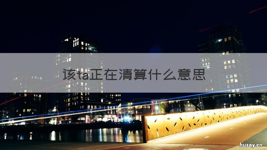该ta正在清算什么意思