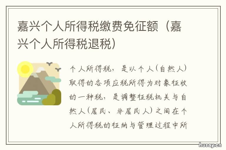 嘉兴个人所得税缴费免征额 嘉兴税收优惠政策