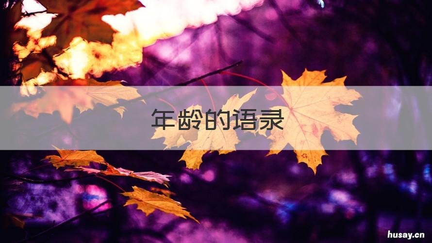 年龄的语录 年龄和心态的经典语录