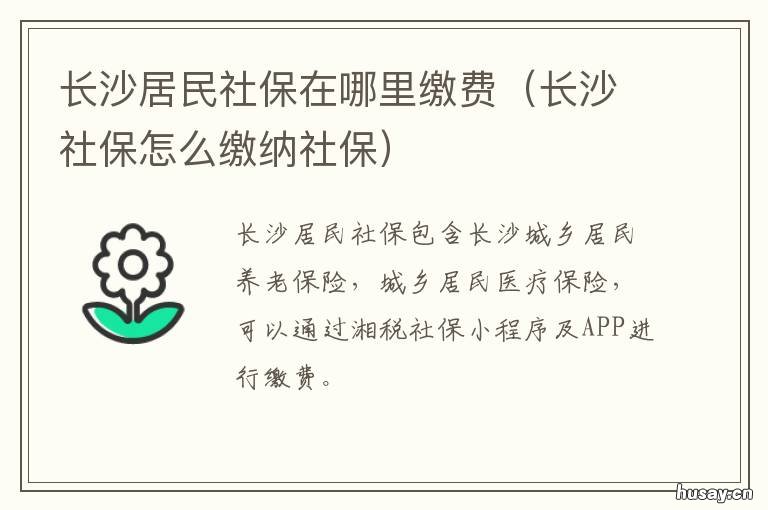长沙居民社保在哪里缴费 长沙缴纳个人社保在哪里缴纳