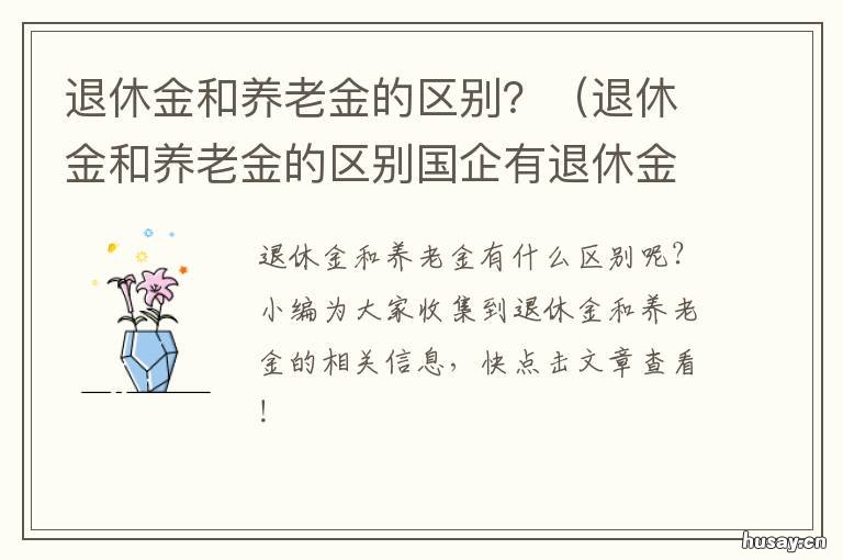 退休金和养老金的区别? 教师退休金和养老金的区别