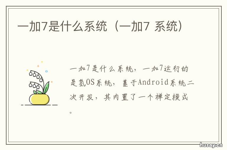 一加7是什么系统(一加7