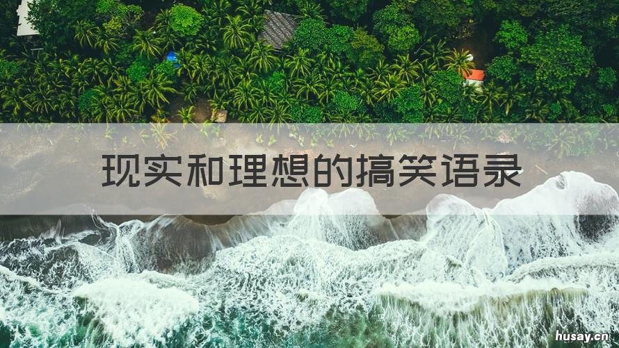 现实和理想的搞笑语录 理想与现实搞笑