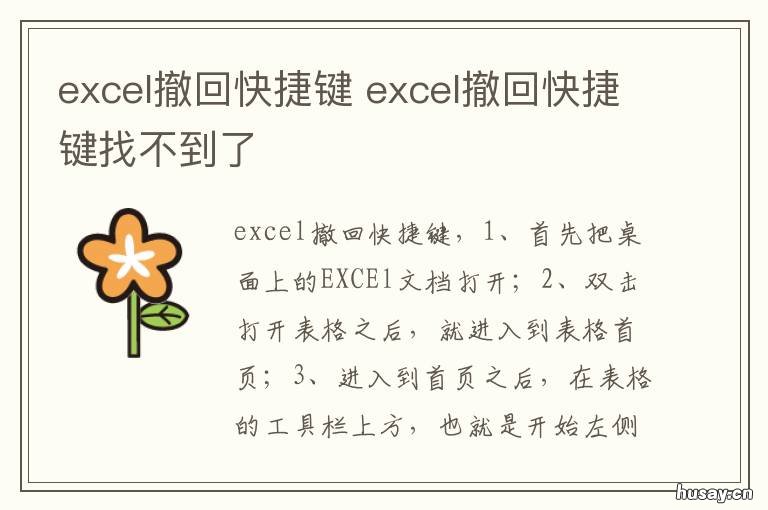 excel撤回快捷键 excel撤回快捷键没了
