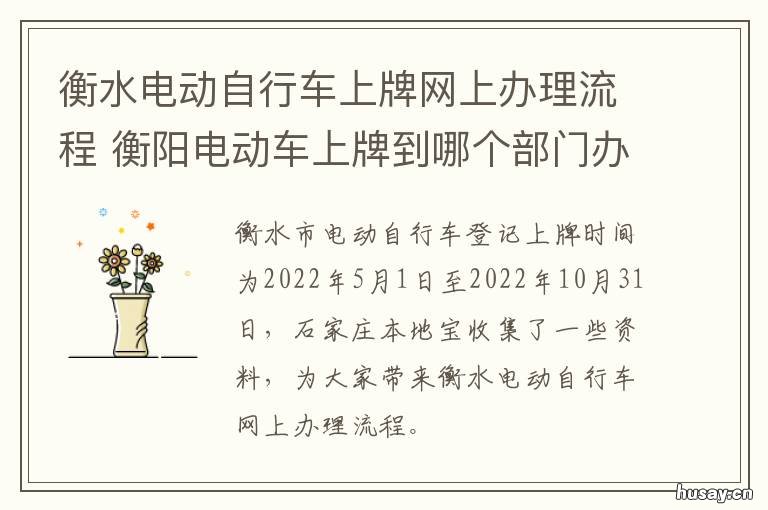 衡水电动自行车上牌网上办理流程 衡水电动摩托车上牌