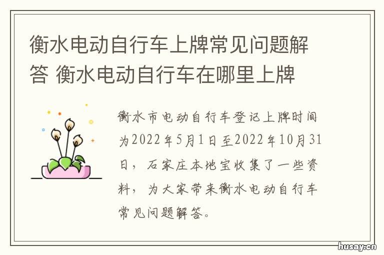 衡水电动自行车上牌常见问题解答 衡阳县电动车上牌