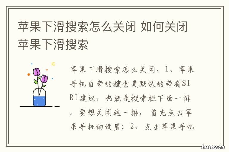 苹果下滑搜索怎么关闭 苹果手机下滑搜索怎样关闭