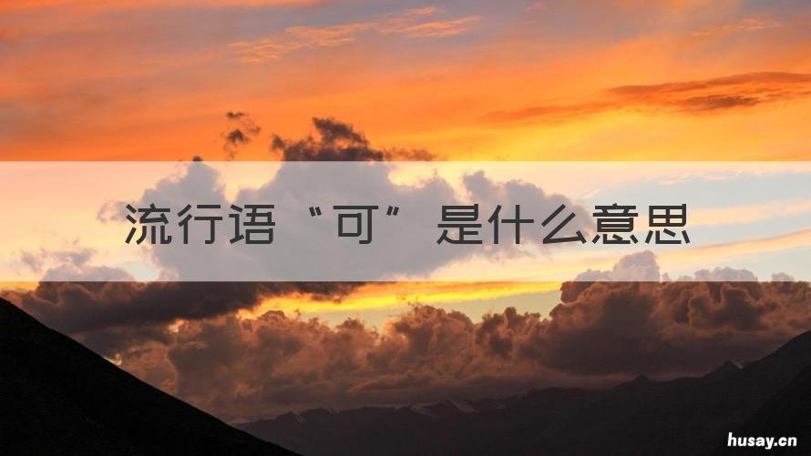 流行语“可”是什么意思 怼人流行语