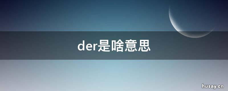der是啥意思 ShOuLder是啥意思