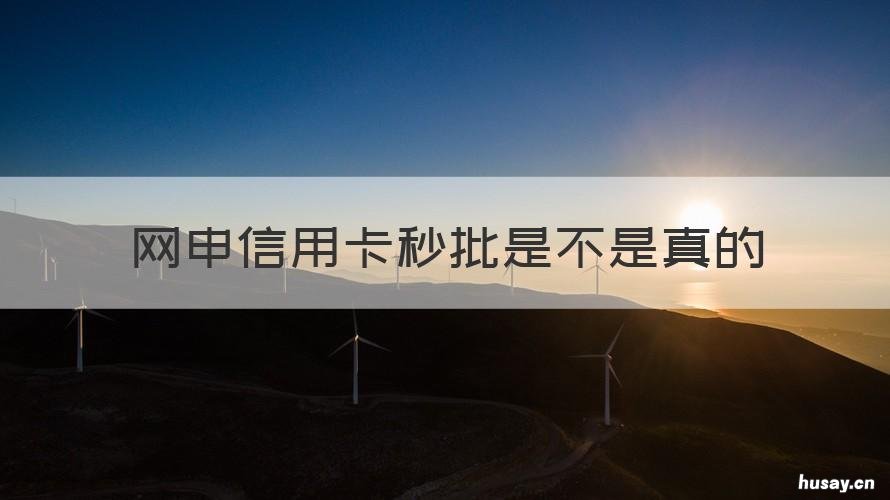 网申信用卡秒批是不是真的 网上怎么办信用卡秒批