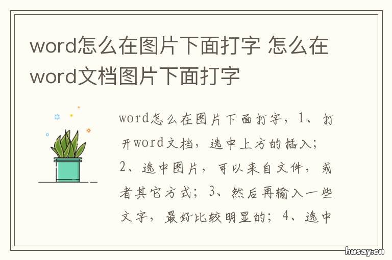 word怎么在图片下面打字 word里怎么在图片里打字