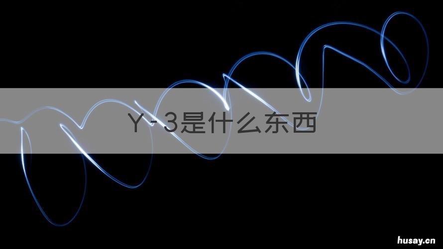 y-3 Y-3是什么东西
