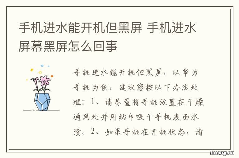 手机进水能开机但黑屏 手机进水开机后黑屏