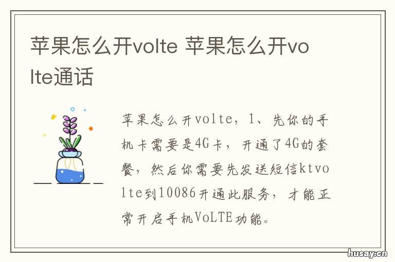 苹果怎么开volte 苹果怎么开volte高清通话