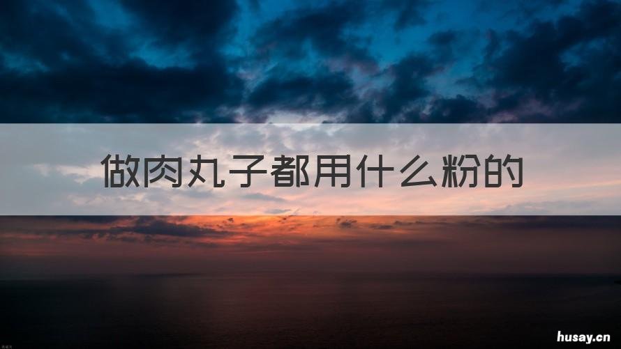 做肉丸子都用什么粉的 肉丸要什么粉做的