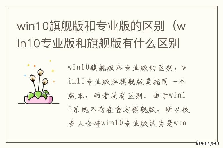 win10旗舰版和专业版的区别 win10旗舰版和专业版的区别是什么