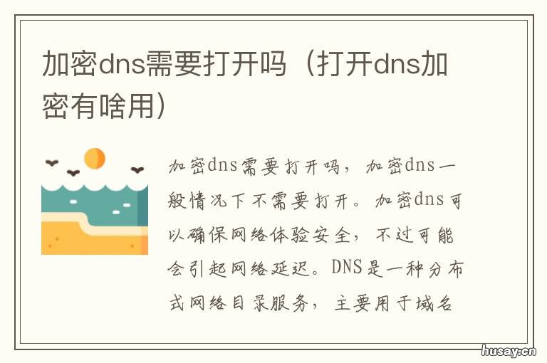 加密dns需要打开吗 打开加密DNS